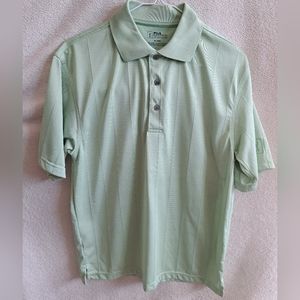 Men's PGA Tour Striped Green Polo Shirt